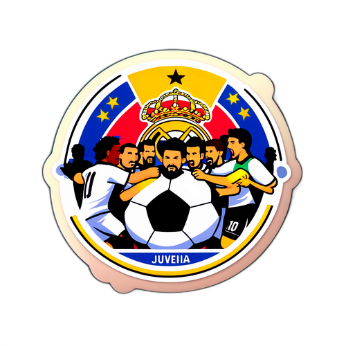 레알 마드리드와 유벤투스 축구 경기 스티커