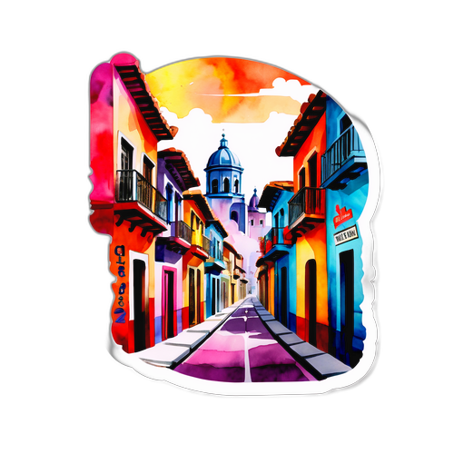 Abstract na Watercolor ng mga Kalye ng Guadalajara
