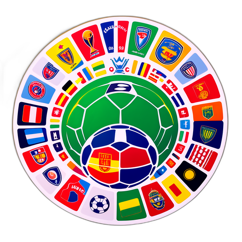 Яскраві символи футбольного чемпіонату, об framed by colorful team logos in the UPL table