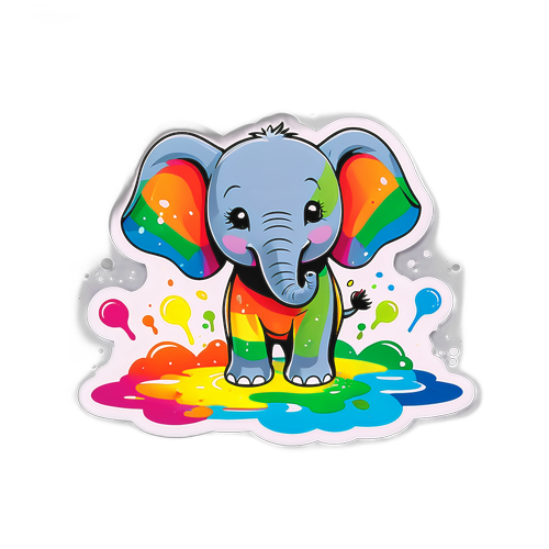 Gajah Bayi Comel Bermandi Dalam Puddle