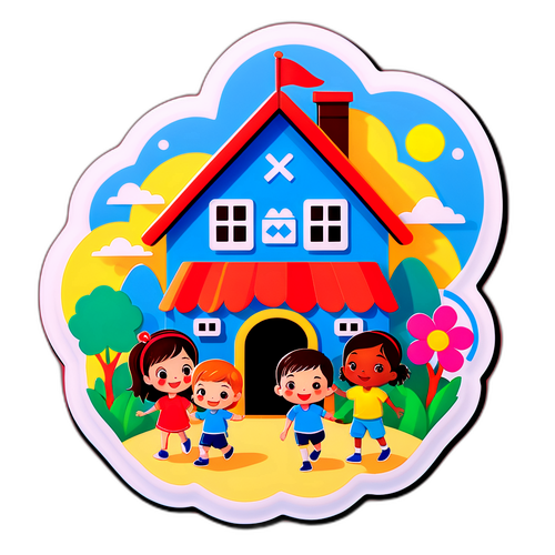 Natürliches Kinderhaus Sticker
