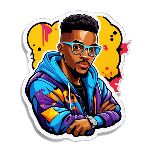 Autocollant de Brahim Thiam avec accessoires de mode