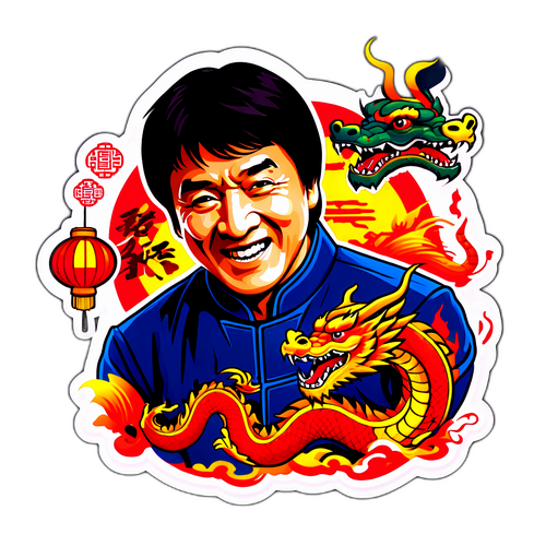 Sticker z Jackie Chanem w chińskiej kulturze
