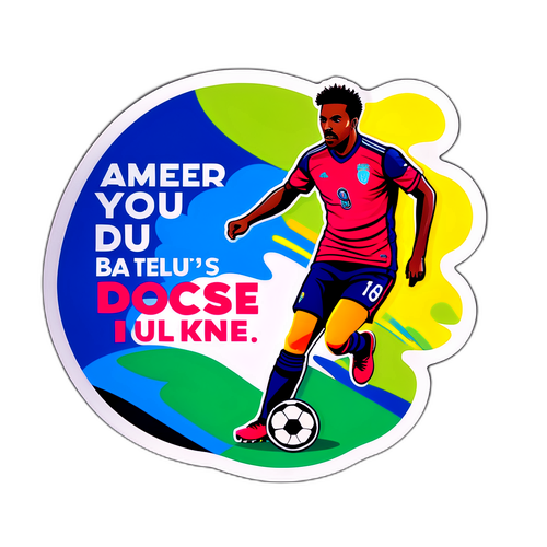 Motivační fotbalová nálepka s citátem slavného hráče