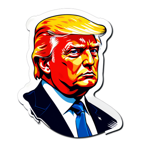 Sticker cu silueta lui Donald Trump