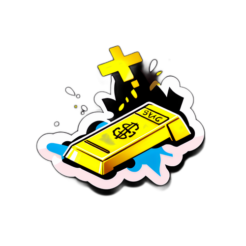 금 가격 하락을 상징하는 스티커