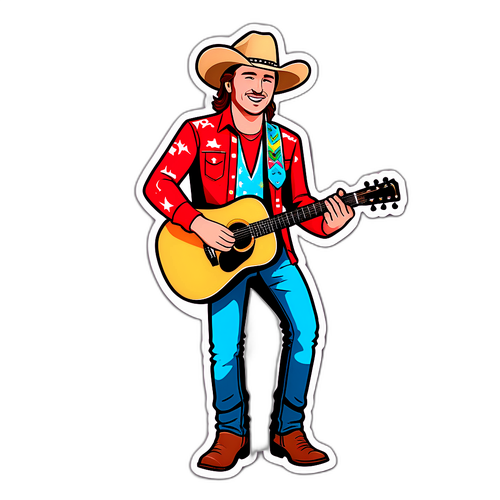 Colorful Country Music Performer Sticker