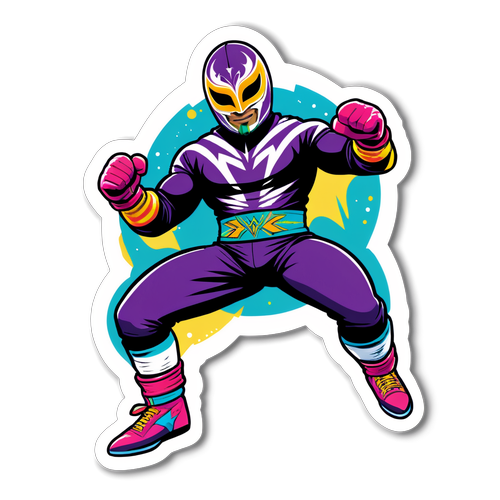 Sticker ng Wrestling na may Temang Rey Mysterio Sr.