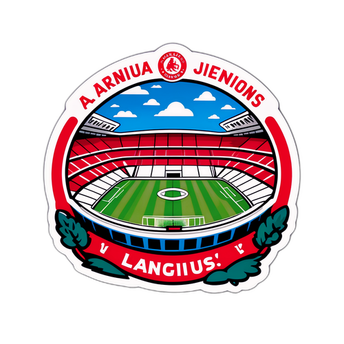 Sticker de los estadios de Argentinos Juniors y Lanús