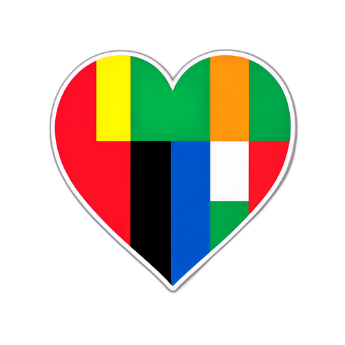 Creatief ontwerp met de Belgische en Ierse vlaggen in een hart