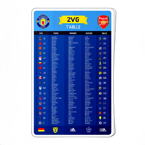 Sticker ya Infographic kwa EPL Table