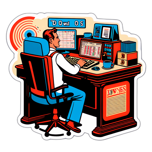 Sticker Retro Meja Perdagangan Saham Klasik