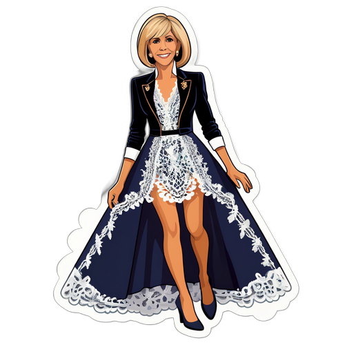 Brigitte Macron in Elegante Outfit