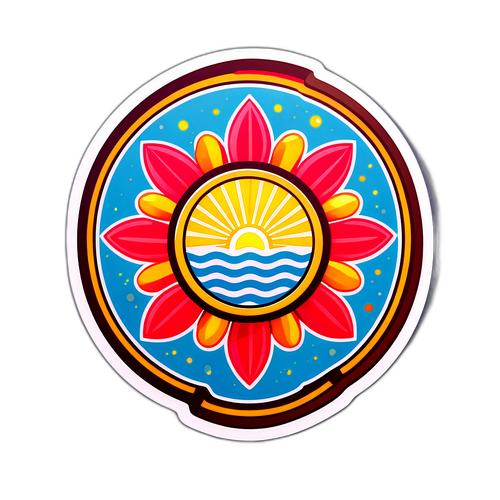 Ajax Logo Sticker met Stralende Zon