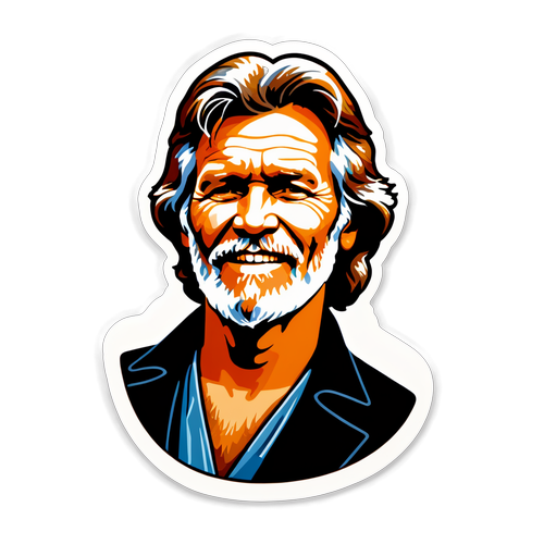 Charisma der Nostalgie: Kris Kristofferson Vintage-Sticker