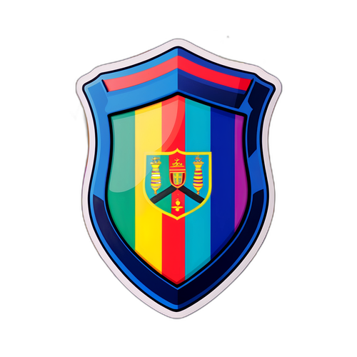 Design do Escudo de Ser Caxias com Fundo Vibrante