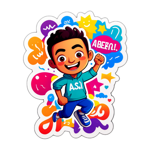 מדבקה צבעונית לאסי עזר