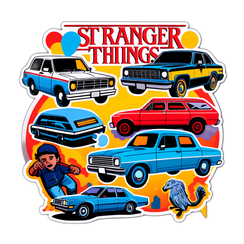 Наклейки з улюбленими моментами з 'Stranger Things' у стилі автомобільних наклейок