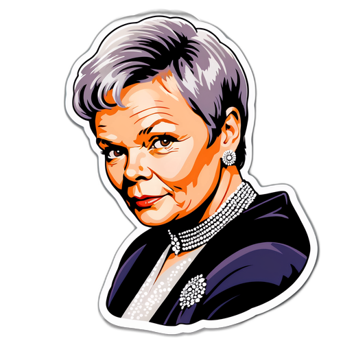 Vintage stylowy naklejka Judi Dench