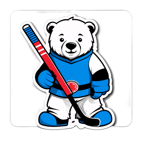 Urs polar jucând hochei