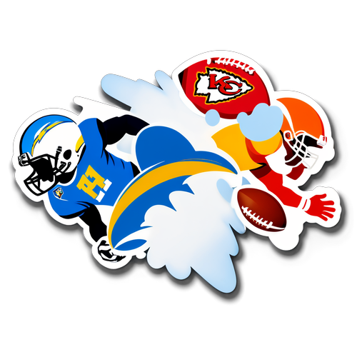 Epic Showdown: Footballs Bounce in a Thrilling Clash Between Chargers and Chiefs Logos!