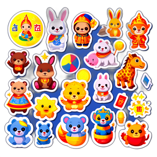สติกเกอร์การ์ตูนลอตเตอรี่ลาวสุดน่ารักสำหรับเด็ก