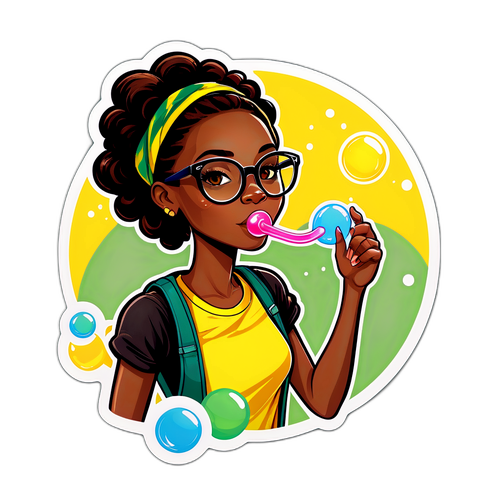 Jamaican Girl Blowing Bubbles