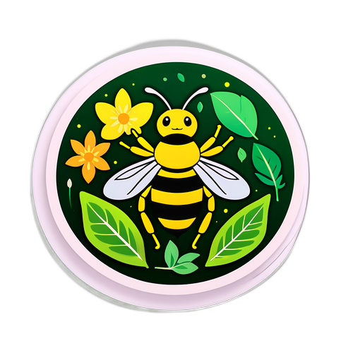 Arı Temalı Çıkartma