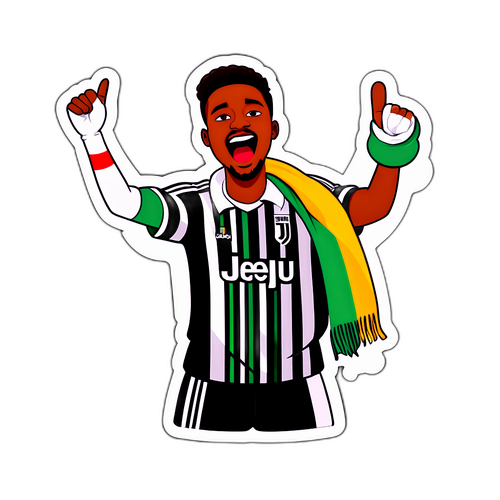 Fan Juventusu s obrovským šálou