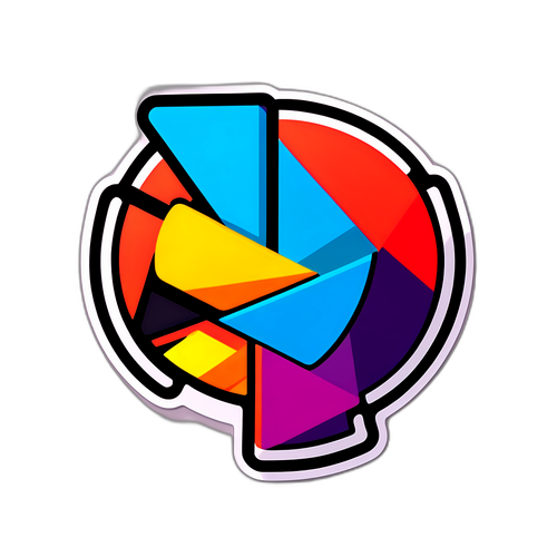 Abstrakcyjny, odważny naklejka symbolizująca zażartą rywalizację