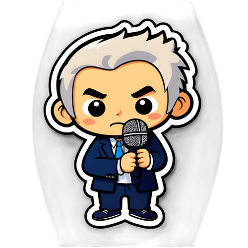 Милый мультяшный персонаж Андрея Соколова с микрофоном