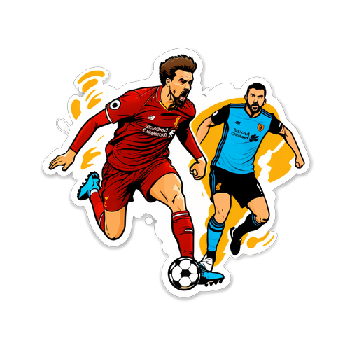 An action-packed sticker design til Liverpool vs Wolves kamp