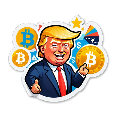 Creează un autocolant amuzant celebrând creșterea criptomonedei $TRUMP