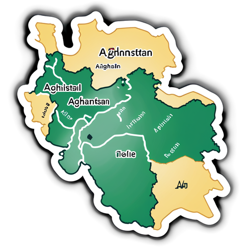 Mapa Afganistanu z symbolami narodowymi