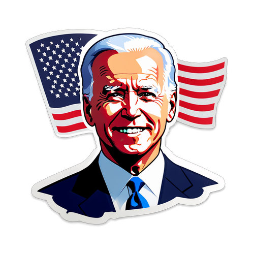 Minimalist klistermærke med Biden-citat om enhed og lederskab