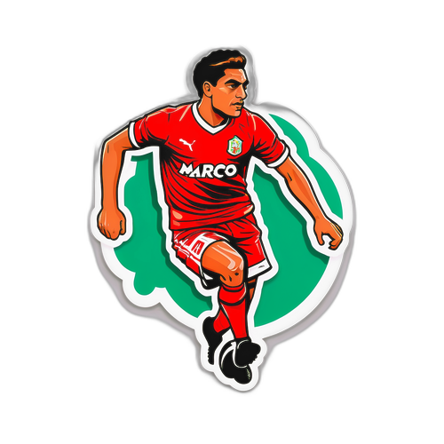 Sticker de 'Marcos Rojo' en un estilo retro