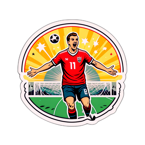 Sticker ya Retro ya Szoboszlai Ikisherehekea Goli