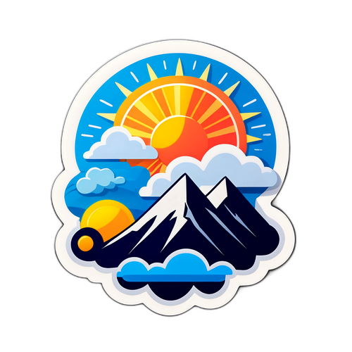 Un sticker que representa el clima en Neuquén