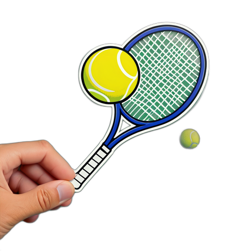 Autocolant cu 'Alcaraz' pe un teren de tenis