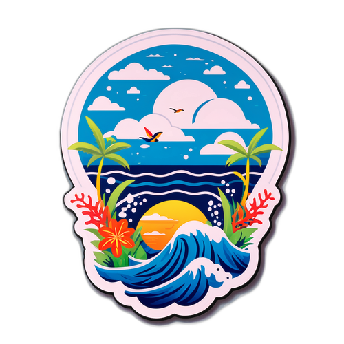 美しい壱岐の海と島々にインスパイアされたステッカー