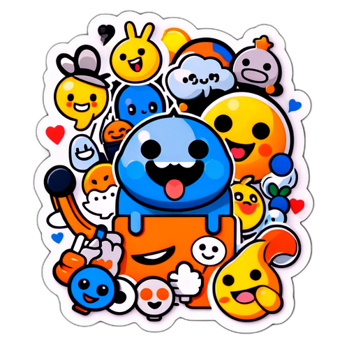 Reka Bentuk Ceria dengan Logo Reddit dan Emoji