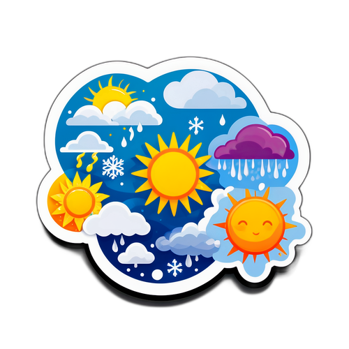 四季氣候主題貼紙