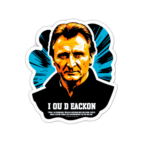 Bold Sticker af Liam Neeson med Silhuet