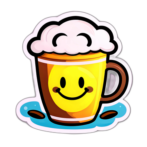 Stiker Cangkir Kopi Lucu