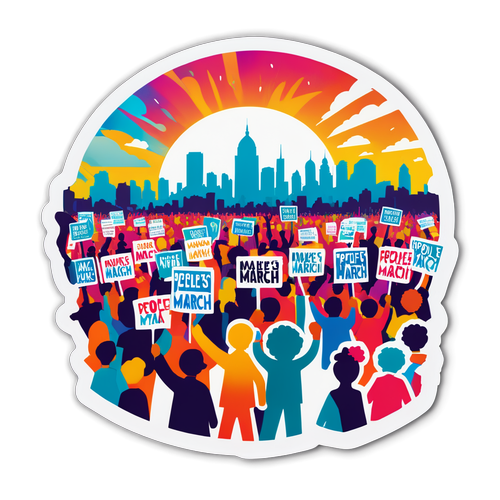 Crowd's Energy: People's March Sticker