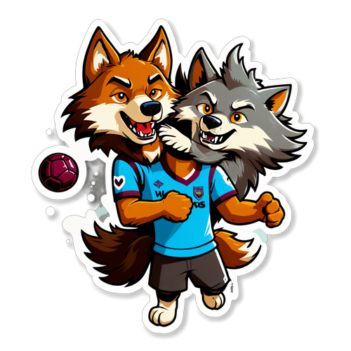 Sticker Wolf Maskot untuk West Ham vs Wolves