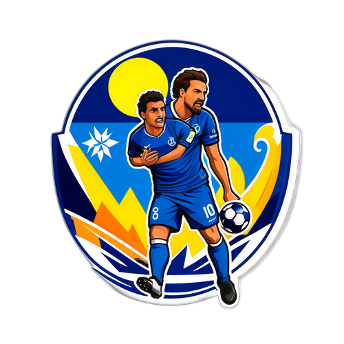Diseño de sticker representando el partido Mirassol vs. Cruzeiro