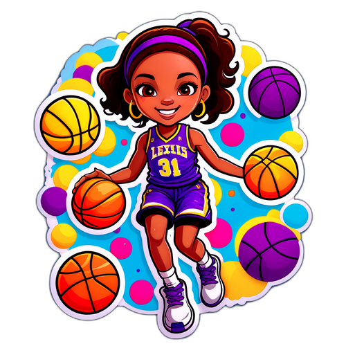 Playful Basketball Sticker of Lexie Hull