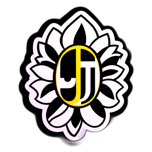 สติกเกอร์รูปดอกไม้สดใสของโลโก้ยูเวนตุส