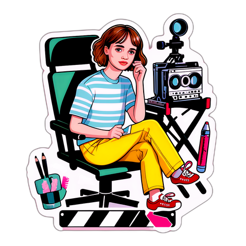 फिल्म निर्देशक के кресे पर बैठी हुई छवि